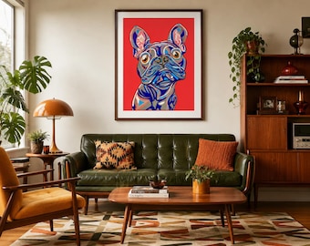 Frenchie dog ,  Art Print by Pop Artist JamiePop