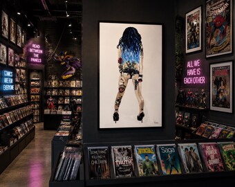 Girl with Gun, Art Print by Pop Artist JamiePop