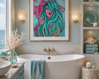 Bubble Siren,  Art Print by Pop Artist JamiePop