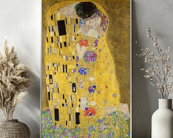The Kiss Canvas Print – Gustav Klimt Wall Art (Framed/Unframed)