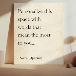 Custom Quote Canvas Print, Personalized Text Wall Art with Your Words, Minimalist Typography Canvas Decor, Personalized Canvas Quote Art