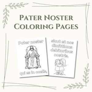 Pater Noster Worksheet Latin Catholic Coloring Page Latin Prayer Worksheet Our Father Prayer Printable Coloring for Kids at Mass Worksheet