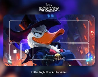 Tapete de juego Disney Lorcana, Pato Donald Darkwing, Vigilancia de Medianoche, TCG, CCG, Tapete de juego personalizado, Disney, Alfombrilla de ratón, Gamepad, Accesorio, Tapete de juego