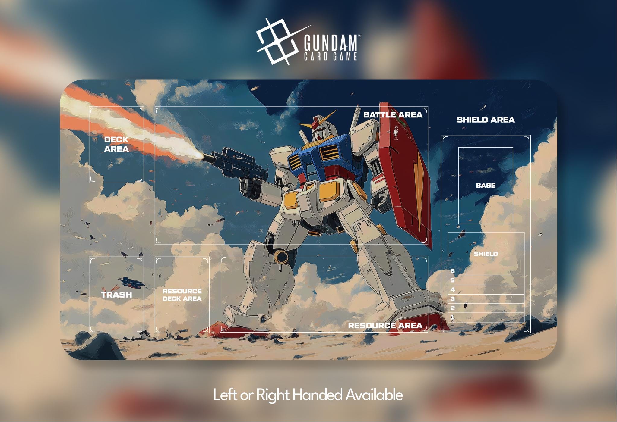 Gundam Playmat, Gundam Card Game, Gundam Mobile Suit, With or Without Zones, TCG, CCG, Custom, Mousepad, Gamepad, Accessory, Play Mat
