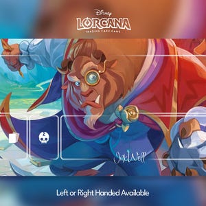 Tappetino da gioco Disney Lorcana, Bestia, Bestia Designer Frustrata, TCG, CCG, Tappetino da gioco personalizzato, Disney, Tappetino per mouse, Gamepad, Accessorio, Tappetino da gioco