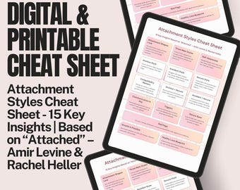 Attachment Styles Cheat Sheet – 15 Key Insights for Healthy Relationships (PDF, Digital Download)