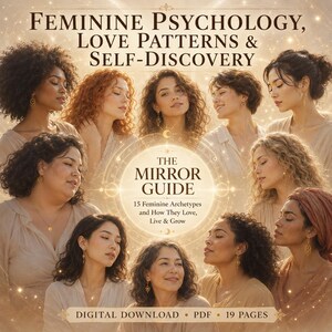 The Mirror Guide, Feminine Archetypes Workbook, Women Psychology PDF, Self Discovery & Love Patterns Guide