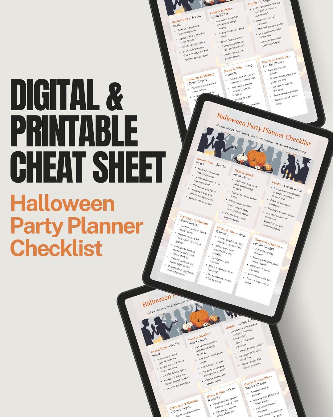 Halloween Party Planner Checklist – Printable & Digital Fillable PDF ...