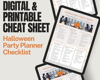 Halloween Party Planner Checklist – Printable & Digital Fillable PDF | Decorations, Food, Games, Costume Guide