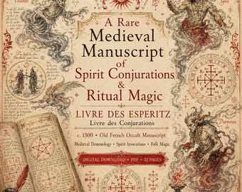 Livre des Esperitz, Medieval Grimoire, French Spirit Conjurations, Occult Manuscript, Ritual Magic, Demonology, PDF