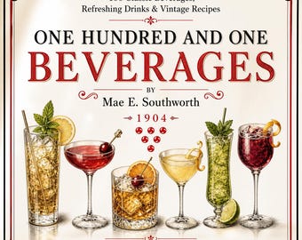 Livre de recettes de boissons vintage, Cent une boissons, Collection de boissons classiques, Rafraîchissant, PDF