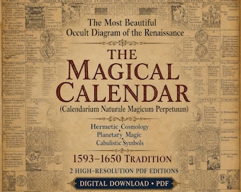 The Magical Calendar (1593) — Hermetic Alchemy Diagram, Calendarium Naturale Magicum, Printable Esoteric, PDF