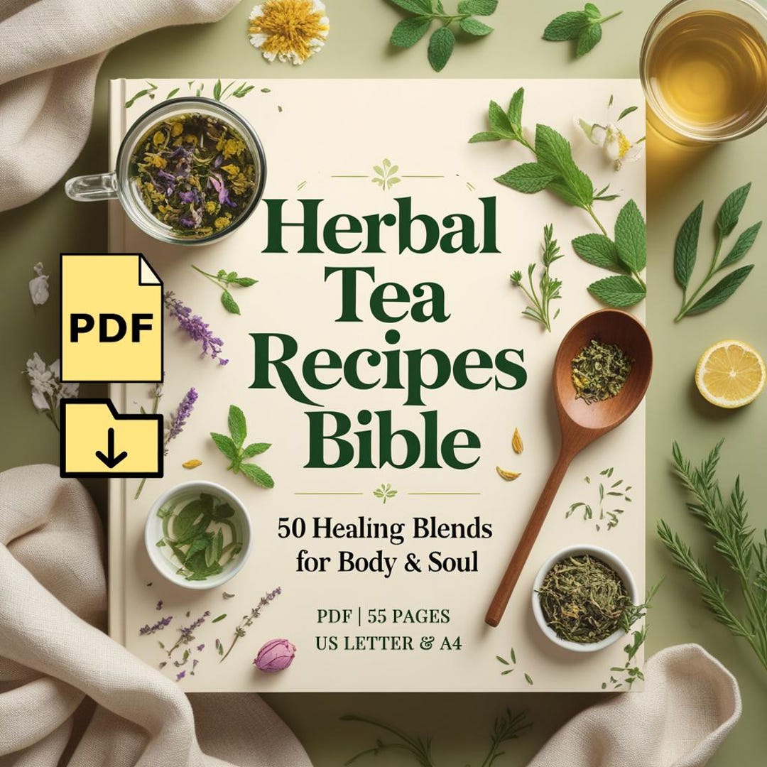 Herbal Tea Recipes Bible: 50 Healing Blends for Body & Soul, Printable ...