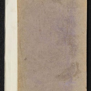 May include: A vintage book with a worn, tan cover and a white spine. The cover shows signs of age with subtle purple and brown discoloration. The spine is clean and white, contrasting with the aged cover. The book is set against a dark background.