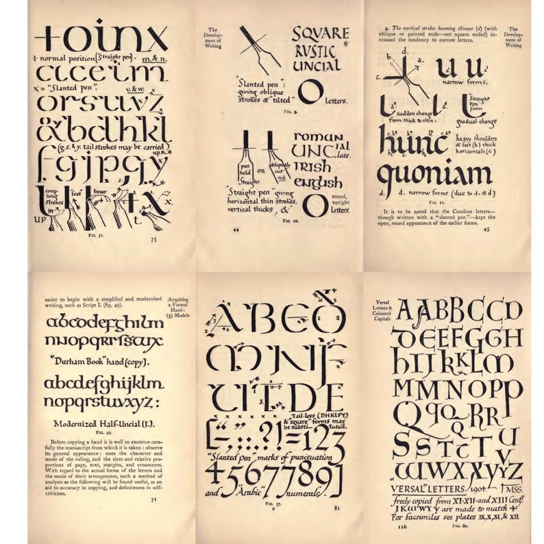 Roman Letterforms Calligraphy, Handwriting Guide, Alphabets and Manuscript Design ...
