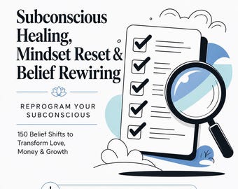 Reprogram Your Subconscious, Limiting Beliefs Workbook, Mindset Reset, Self Worth & Money Healing, PDF