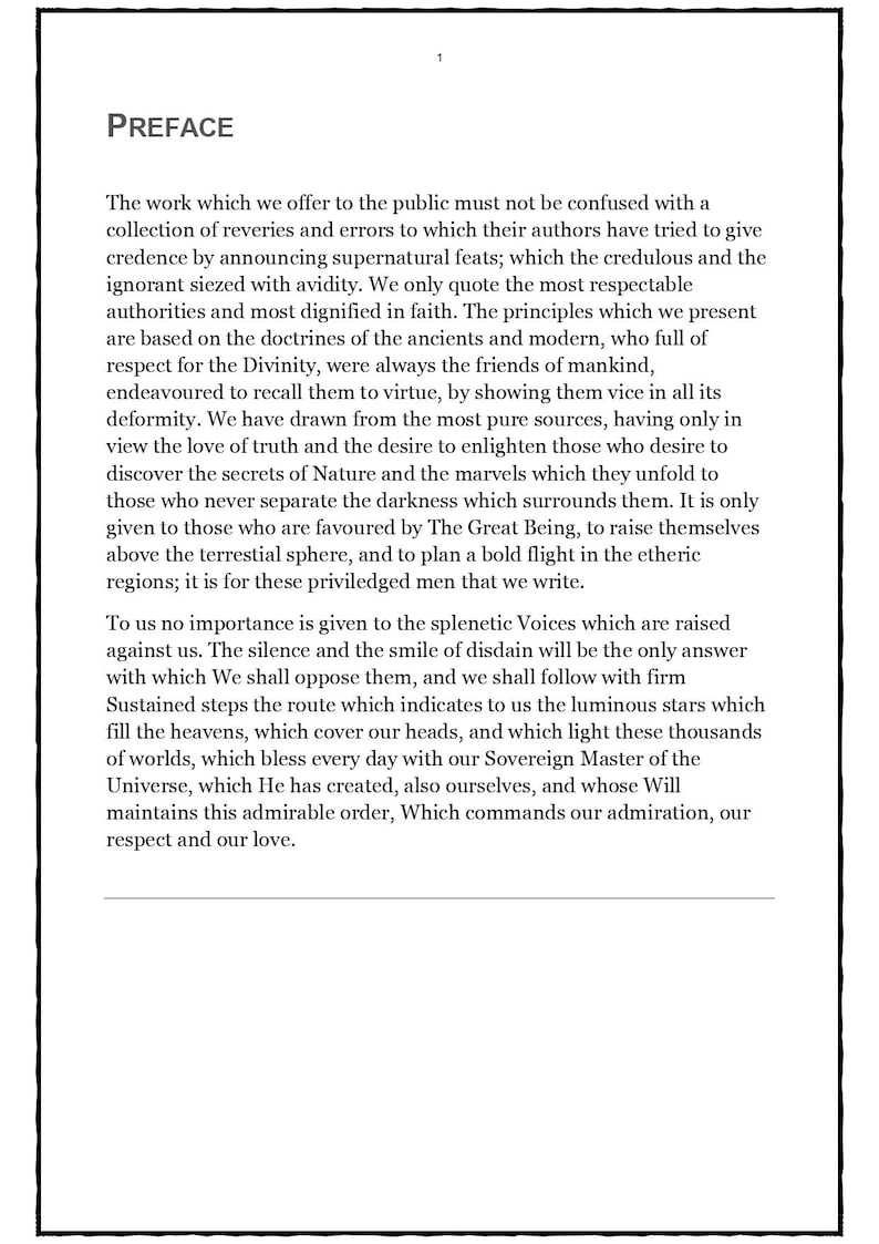 以下が含まれることがあります： 「PREFACE」というタイトルが上部にある本のページ。黒いテキストが白い背景にあります。テキストは著者の意図と作品の目的を説明しています。