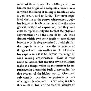 May include: A page from a book titled "INITIATION AND ITS RESULTS" with text in black font. The text discusses dreams, consciousness, and the interpretation of experiences. The page number "89" is visible in the upper right corner.