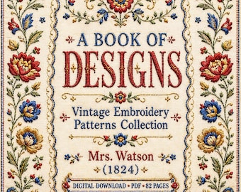 Colección de patrones de bordado, motivos florales y decorativos, bordado vintage - Un libro de diseños, PDF