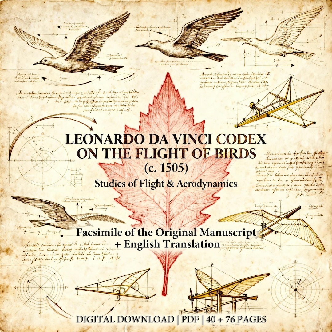 Leonardo Da Vinci Flight Of Birds Codex Aerodynamics Manuscript leonardo-da-vinci-flight-of-birds-codex-aerodynamics-manuscript