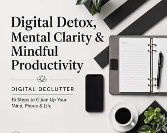 Digital Declutter, Dopamine Detox Workbook, Screen Time Reset, Mindful Productivity Guide, PDF
