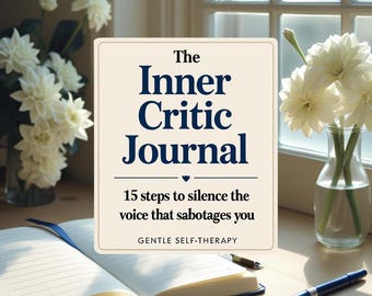 Cahier d'exercices pour critique intérieur, 15 étapes pour calmer l'auto-sabotage et développer l'auto-compassion, téléchargement numérique, PDF