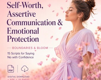 Boundaries & Bloom, Saying No Workbook, Confident Communication, Self Worth, Boundary Scripts, PDF