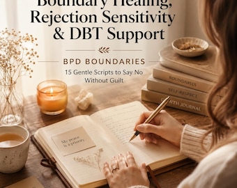 BPD Boundaries, People Pleasing Recovery, Gentle Boundary Scripts, DBT Communication Workbook, PDF