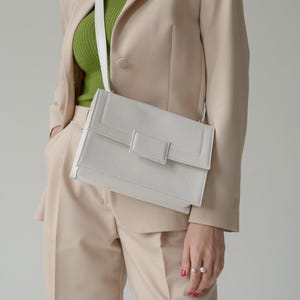 Geometric Leather Crossbody Bag, Structured Leather Shoulder Bag, Minimalist Genuine Bag for Women,Personalized Leather Handbag,Gift for Her