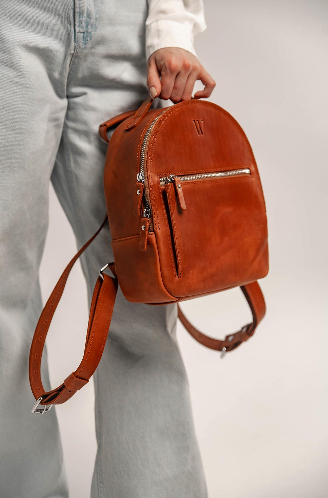 Handmade Leather Backpack, Full Grain Backpack, Minimalist Leather ...