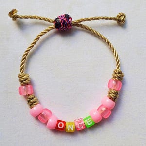 Twice ONCE Kpop Bracelet / Adjustable Nylon Rope / Beaded Bracelet