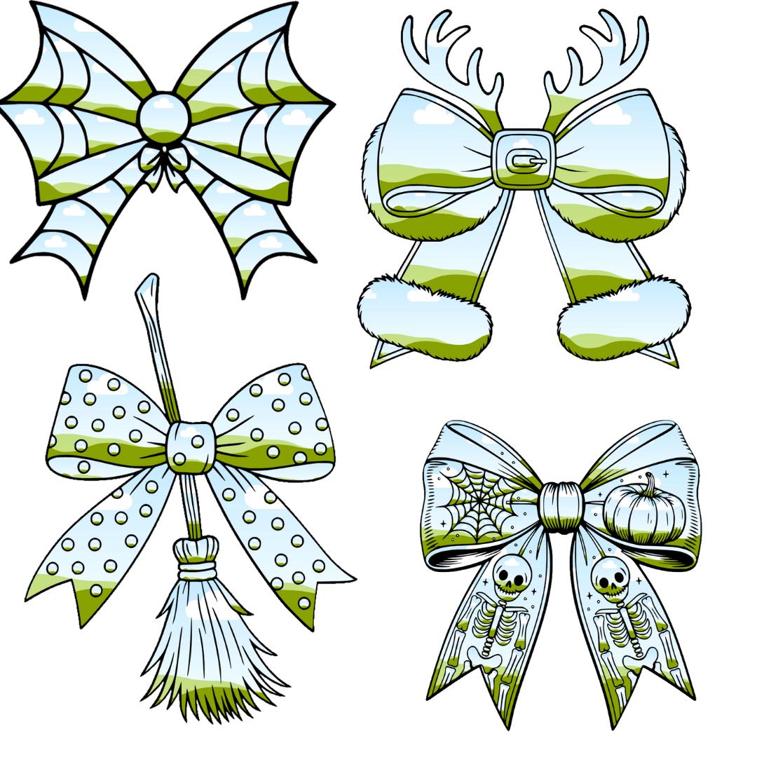 Halloween Bow Clipart Bundle | Spooky Ribbon Set, Canva Template ...