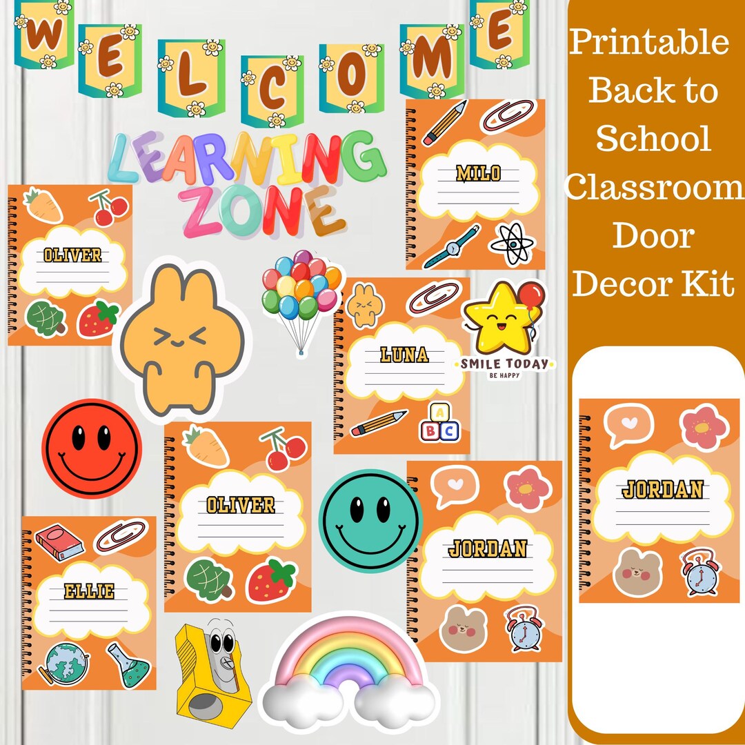 Editable Back to School Door Decor Kit: Name Tags & Welcome Banner ...