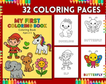 Printable Coloring Pages for Kids Ages 2-5 | Preschool Activity | Bold & Easy Designs