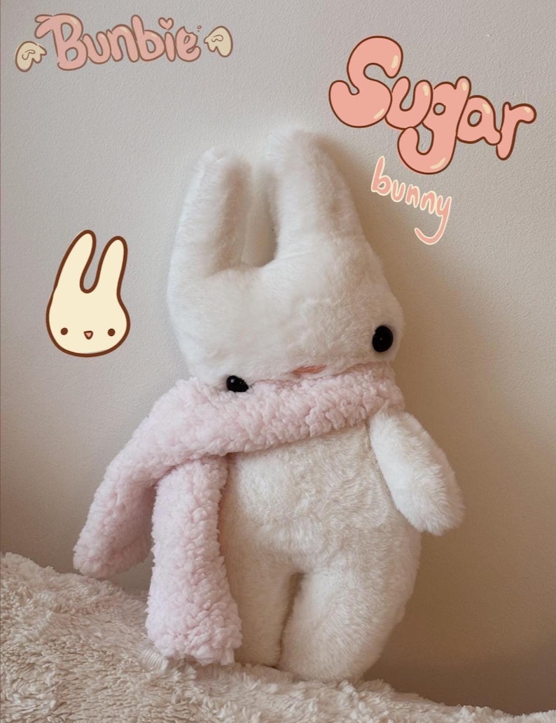 Schattige handgemaakte knuffels 'Bunbie' Sugar Bunny
