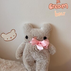 Schattige handgemaakte knuffels 'Bunbie' Cookies&Cream Bear