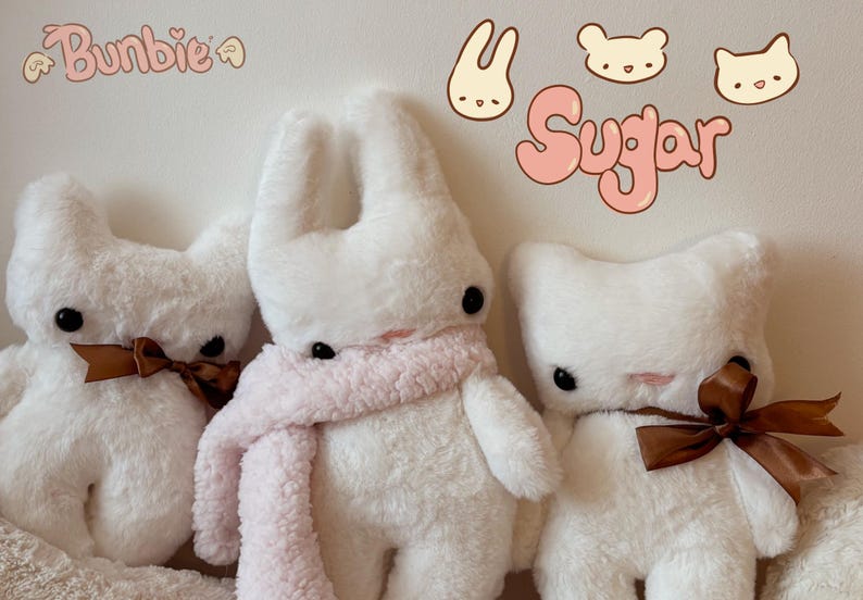 Schattige handgemaakte knuffels 'Bunbie' afbeelding 4