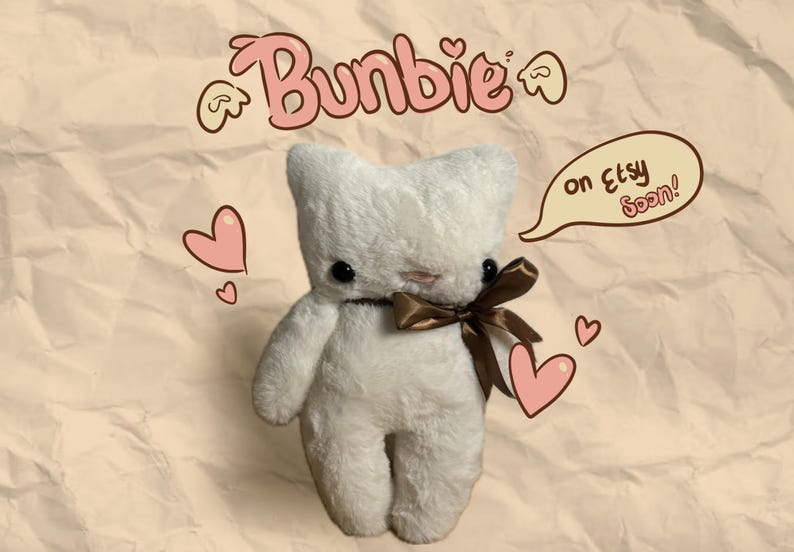 Schattige handgemaakte knuffels 'Bunbie' afbeelding 3