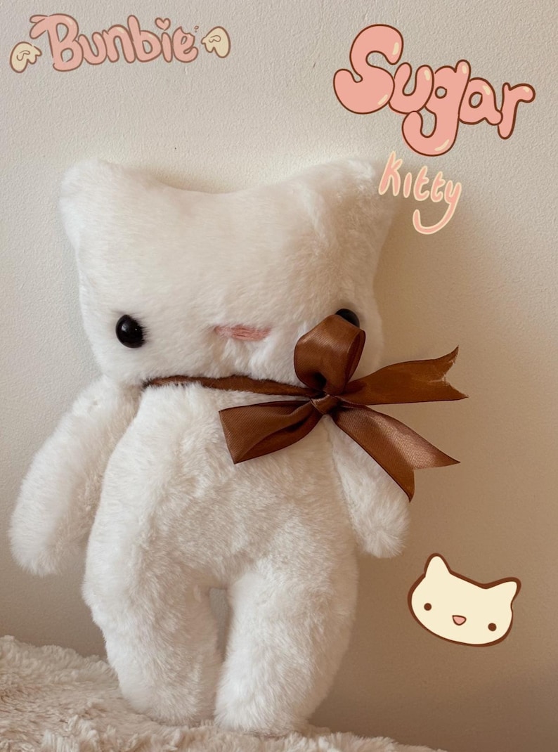 Schattige handgemaakte knuffels 'Bunbie' Sugar Kitty