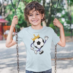 Soccer King Youth Tee, Kids Sports Shirt, Soccer Fan Gift, Boys&#39;/Girls&#39; T-Shirt, Playful Youth Apparel, Birthday Present