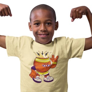 Youth Basketball King Tee: Fun Graphic Kids Sports Shirt