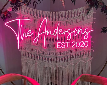 Insegna al neon personalizzata: nome LED personalizzato, decorazioni per matrimoni, logo aziendale