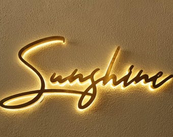 Custom 3D LED Backlit Business Sign, Stainless Steel Logo, Storefront Signage