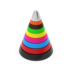 Educational Puzzle Game for Kids – Stacking Cone Shape Toy | 3D Printable STL File | Montessori-Inspired STEM Toy