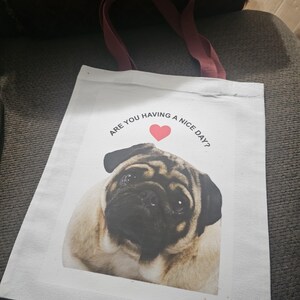 Cute Pug Dog Theme Tote bag