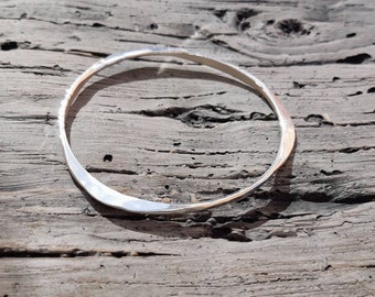 Triangle bangle Sterling Silver - Handmade bangle - forged silver - hammered bangle - Made in UK