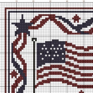 Korsstygnsmönster för Amerikas 250 år av självständighetsdagen, 1776-2026, diagram över USA:s 250:e årsdag, exempel på folkmusik för den 4 juli, PDF, direktnedladdning bild 5