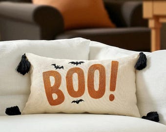 Embroidered Fall Pillow Cover: Farmhouse Thanksgiving Decor