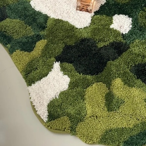 Moss Rug: Plush Green Forest Floor Mat - 50x80cm/50x120cm