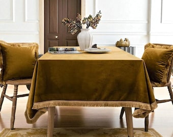 Tovaglia olandese in velluto con nappe: decorazioni per feste e matrimoni
